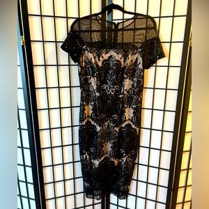 Black sequin cocktail dress